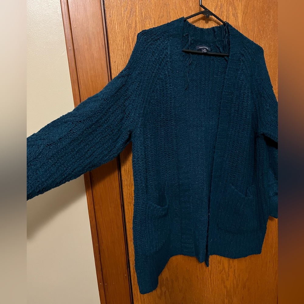 American Eagle Dark Teal/Blue Knit Cardigan